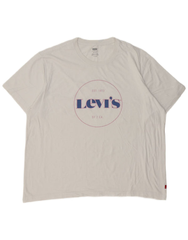 Мужская футболка с рисунком Levi's, топ XL, белый хлопок