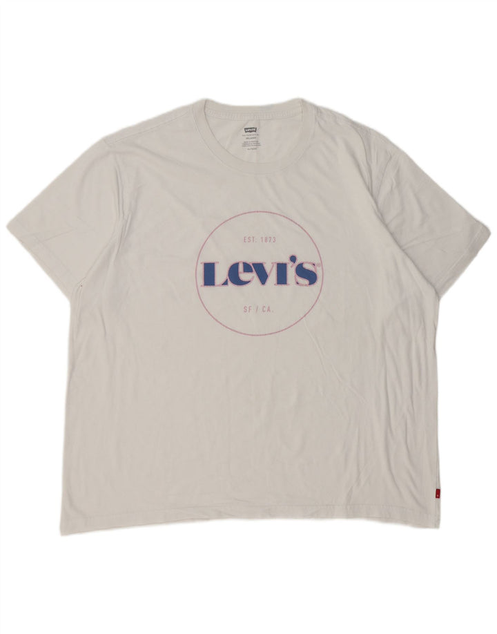 Мужская футболка с рисунком Levi's, топ XL, белый хлопок