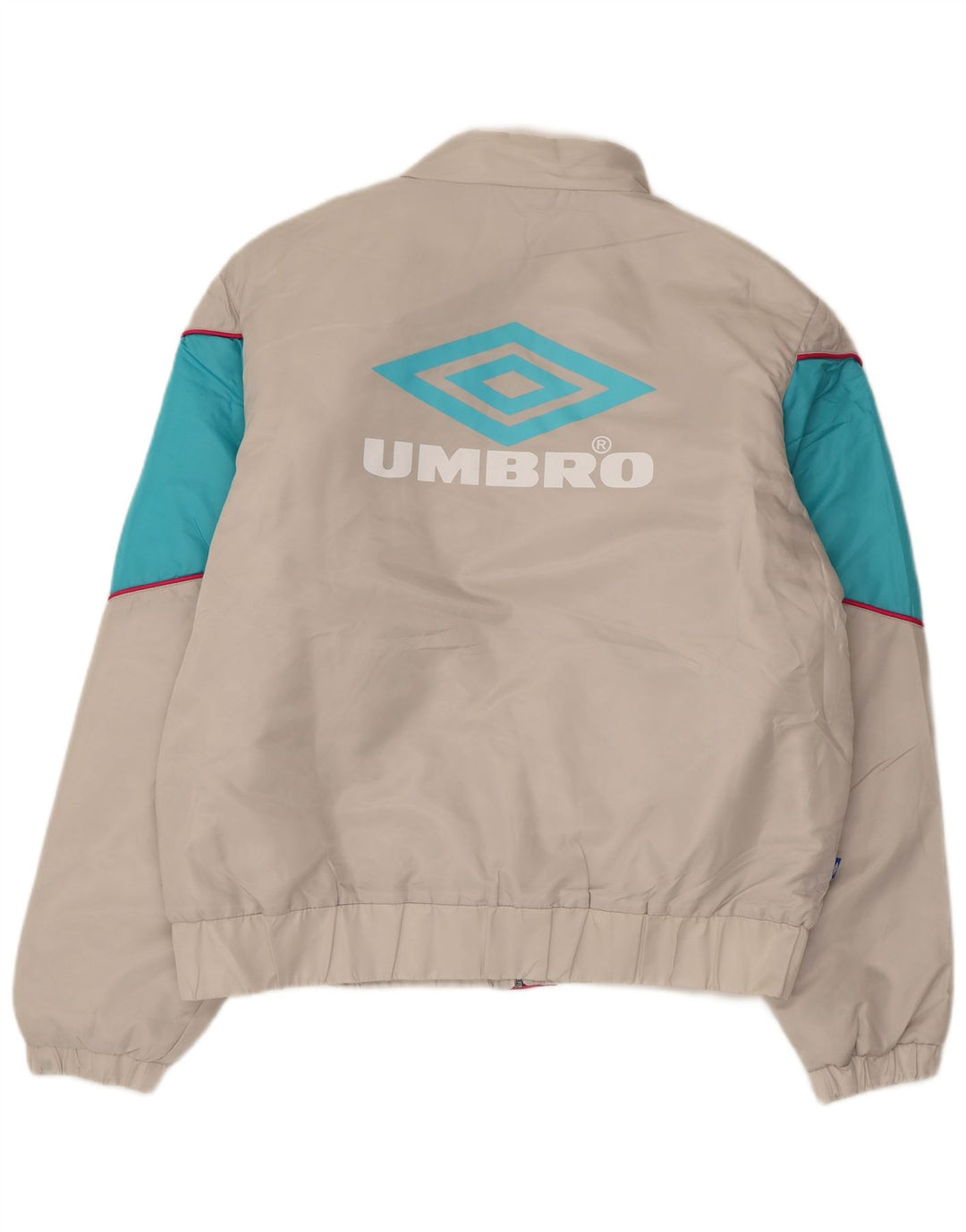 Мужская стеганая куртка UMBRO с графическим рисунком UK 40, большая серая, нейлон с цветными блоками