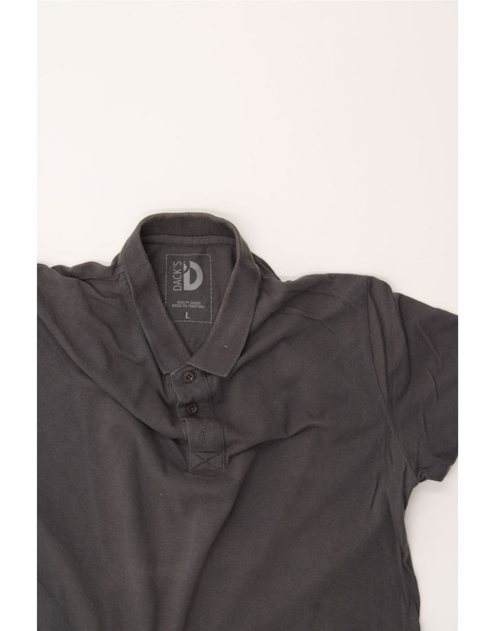 DACK'S Mens Polo Shirt Large Grey Cotton Vintage Dack's and Second-Hand Dack's from Messina Hembry 