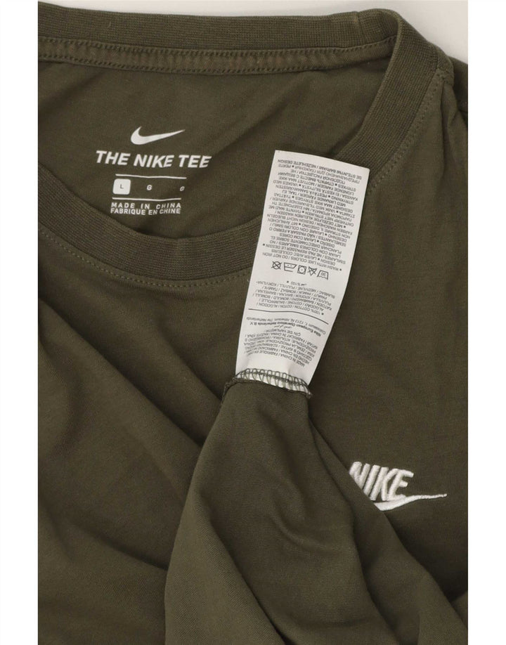 Мужская футболка Nike, большой размер, цвет хаки, хлопок