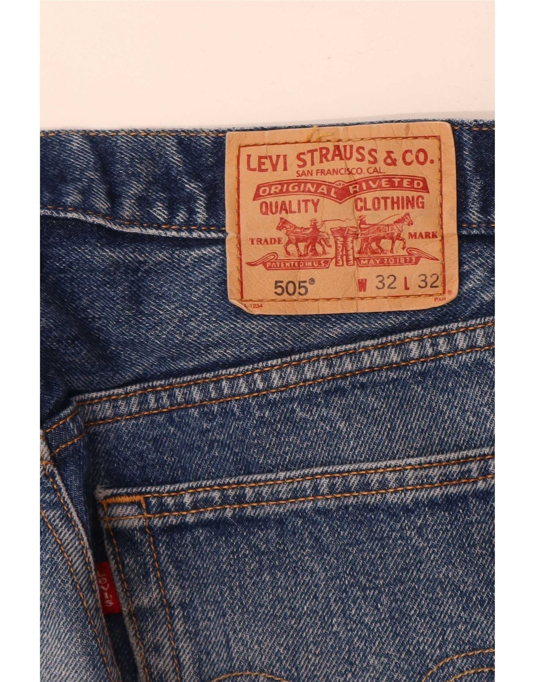 Мужские прямые джинсы Levi's 505 стандартного кроя W32 L32 синие, хлопок
