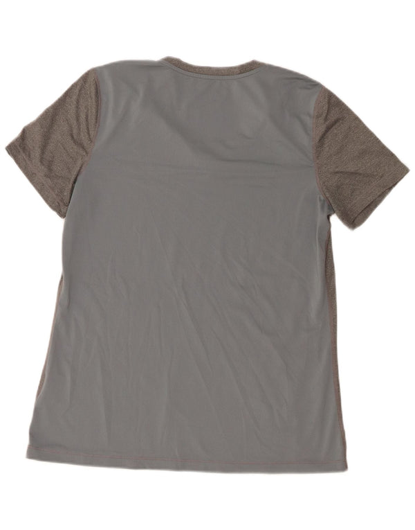 Женская футболка Nike Dri Fit Top UK 14, большой серый полиэстер