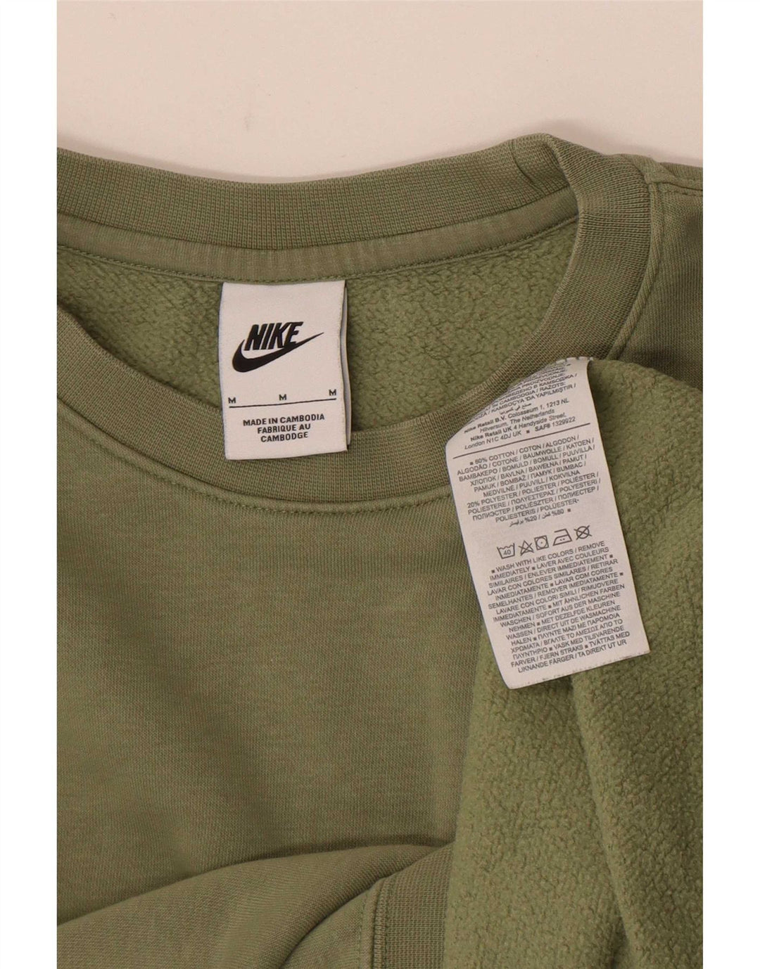 Мужской свитшот Nike, хлопковый джемпер среднего зеленого цвета, спортивный
