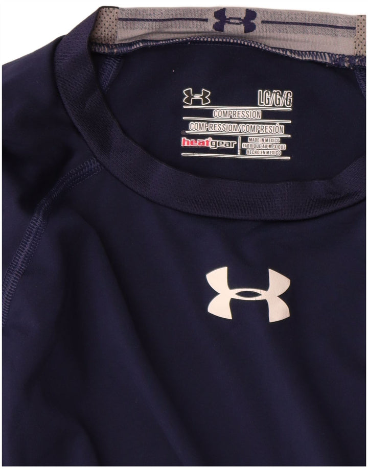 Мужской топ Under Armour Heat Gear с длинным рукавом, большой, темно-синий