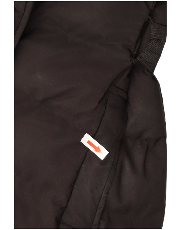 Женское стеганое пальто с капюшоном OASIS UK 12, средний черный полиэстер