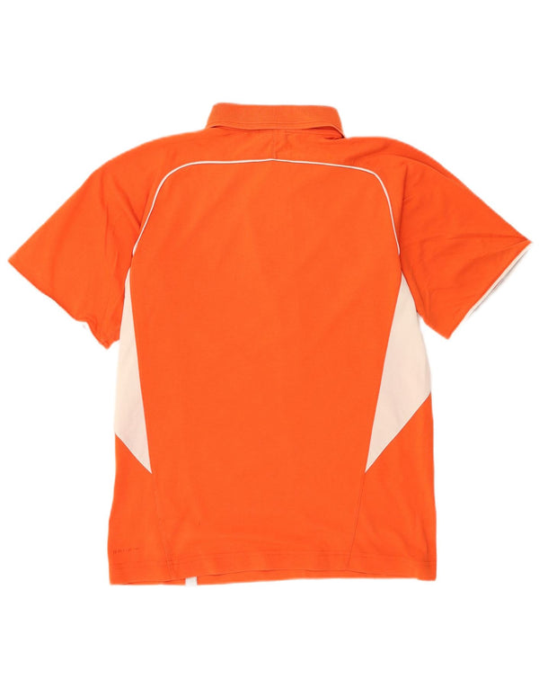 Рубашка-поло Nike Dri Fit для мальчиков 12–13 лет, большой размер, оранжевая хлопковая рубашка с цветными блоками