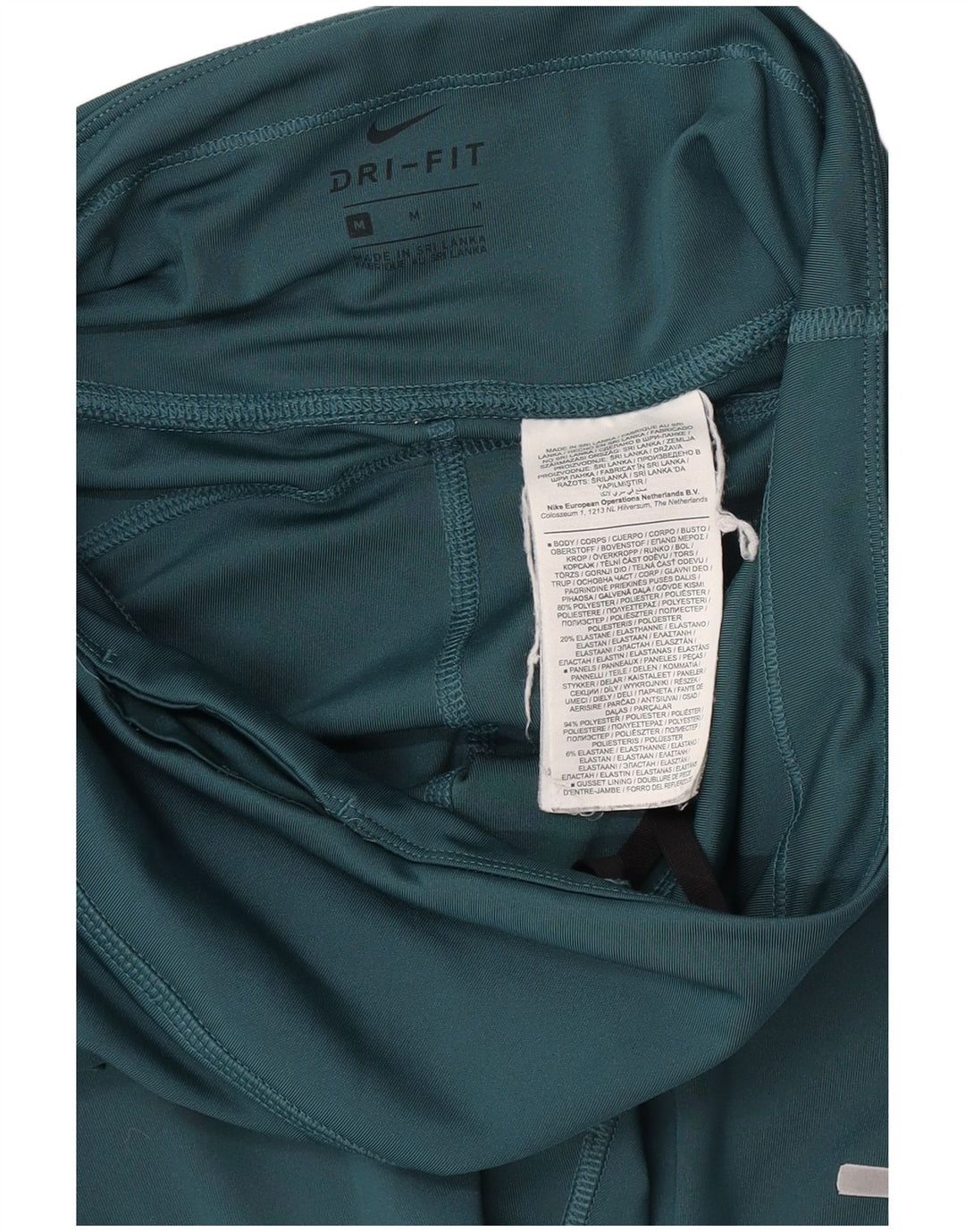 Женские леггинсы с рисунком Nike Dri Fit UK 12, средний зеленый полиэстер