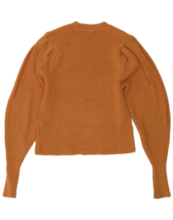 Женский укороченный джемпер с круглым вырезом Zara UK 10, маленький коричневый вискоза