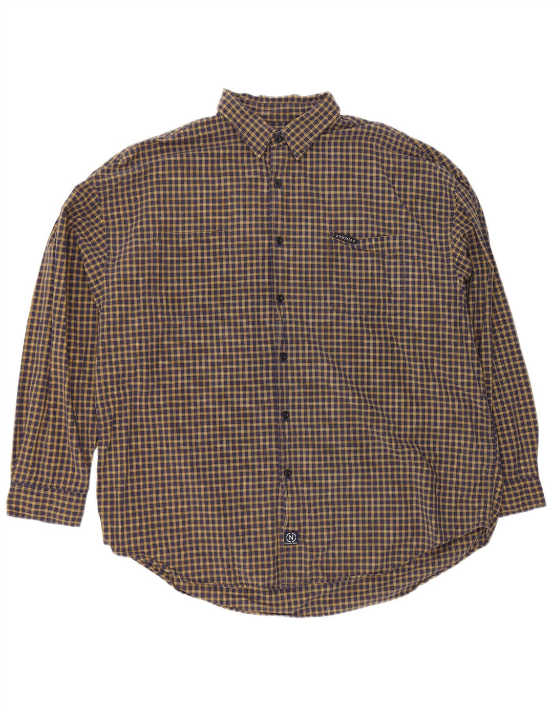 Мужская рубашка Nautica 2XL, темно-синяя клетка, хлопок