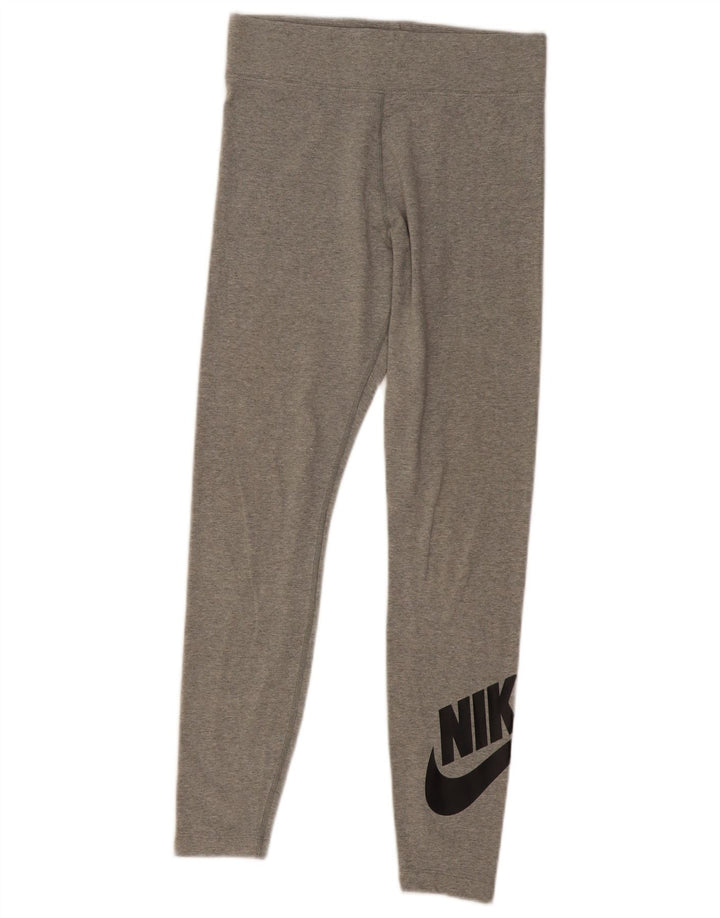 Женские леггинсы Nike UK 12, хлопковые, среднего серого цвета