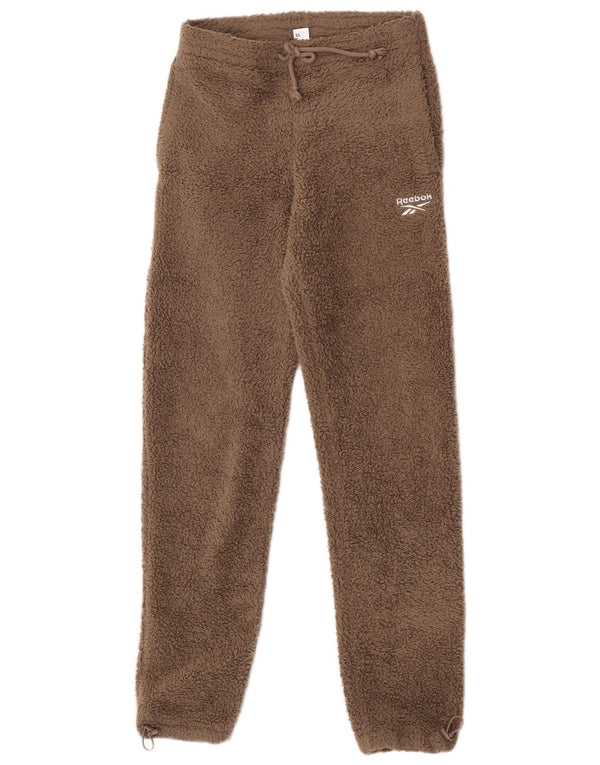 Reebok Womens Fleece Tracksuit Trousers Joggers UK 6 XS  Brown Polyester
