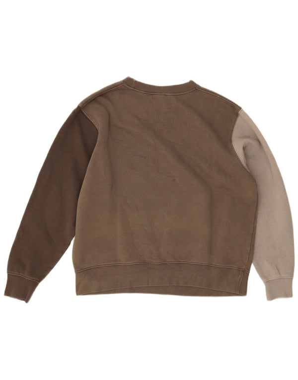 Женский джемпер оверсайз-свитшот Nike UK 14, средний коричневый цвет с цветными блоками