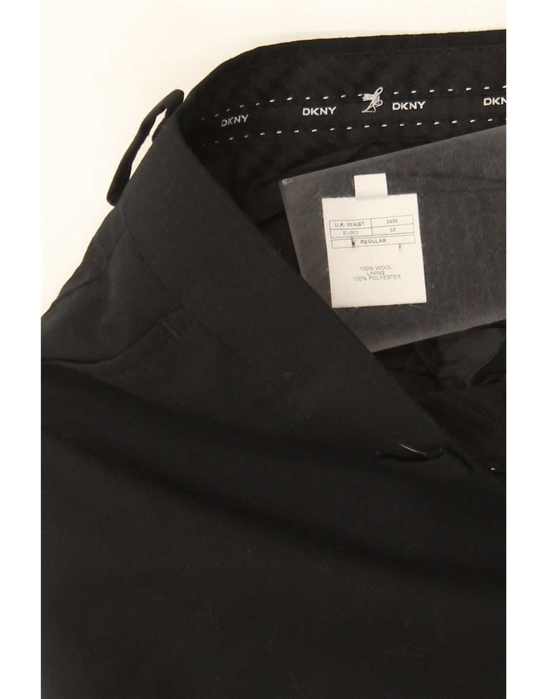 Мужские обычные повседневные брюки Dkny W34 L31, черная шерсть
