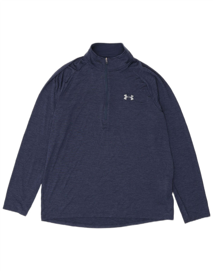 Мужской пуловер с воротником на молнии Under Armour, большой темно-синий