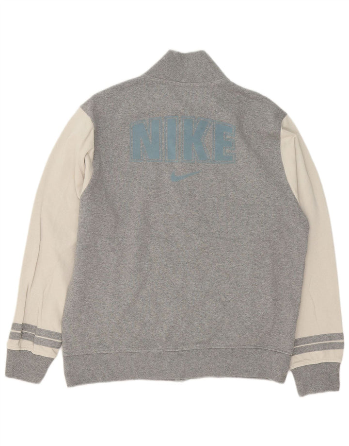 Мужской спортивный костюм Nike с графическим рисунком, хлопковая куртка среднего серого цвета с цветными блоками