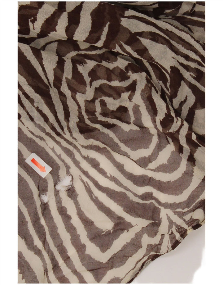 Naf Naf Женская асимметричная юбка XL W36 Коричневая полиэстер с животным принтом