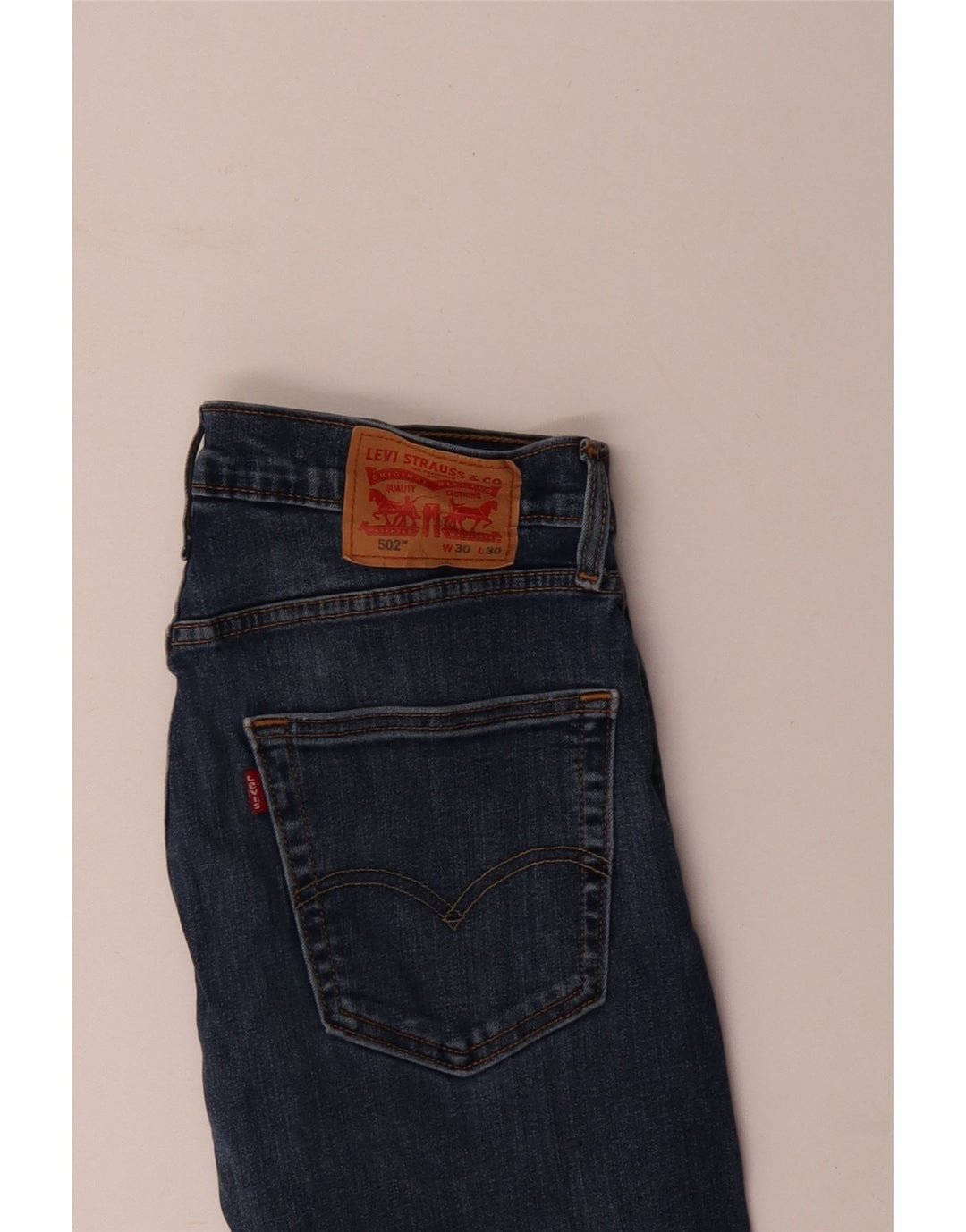 Мужские зауженные джинсы LEVI'S 502 W30 L30 синие, хлопок