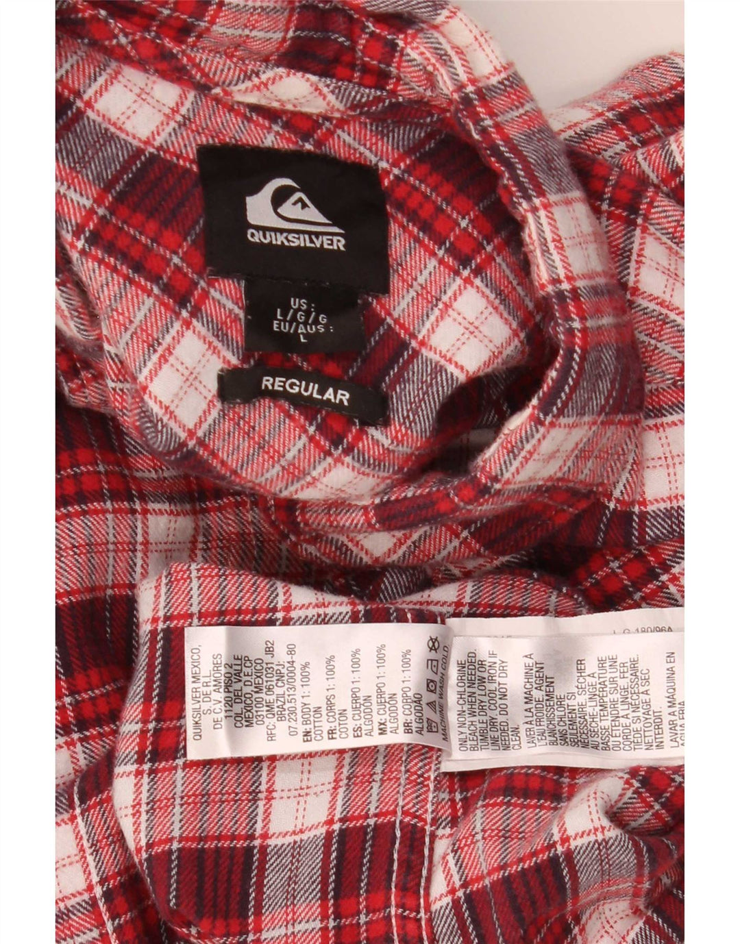 Мужская фланелевая рубашка обычного кроя Quiksilver, хлопковая красная клетка большого размера