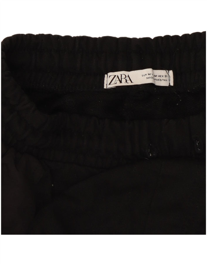 Мужские капри спортивные брюки-карго Zara, черные джоггеры среднего размера