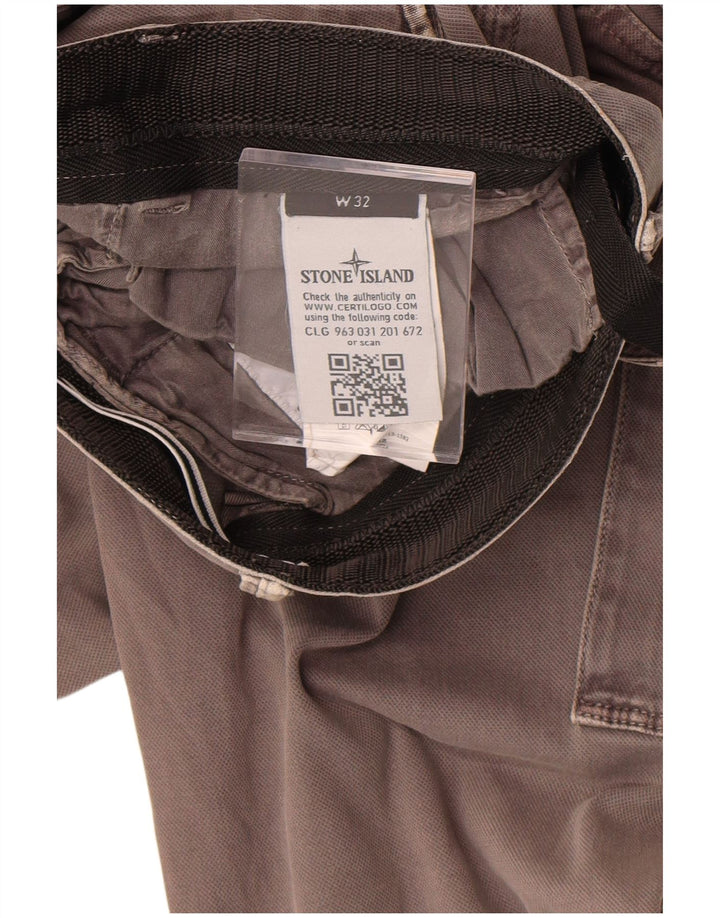 Stone Island Мужские прямые брюки карго W32 L34 Серые хлопковые