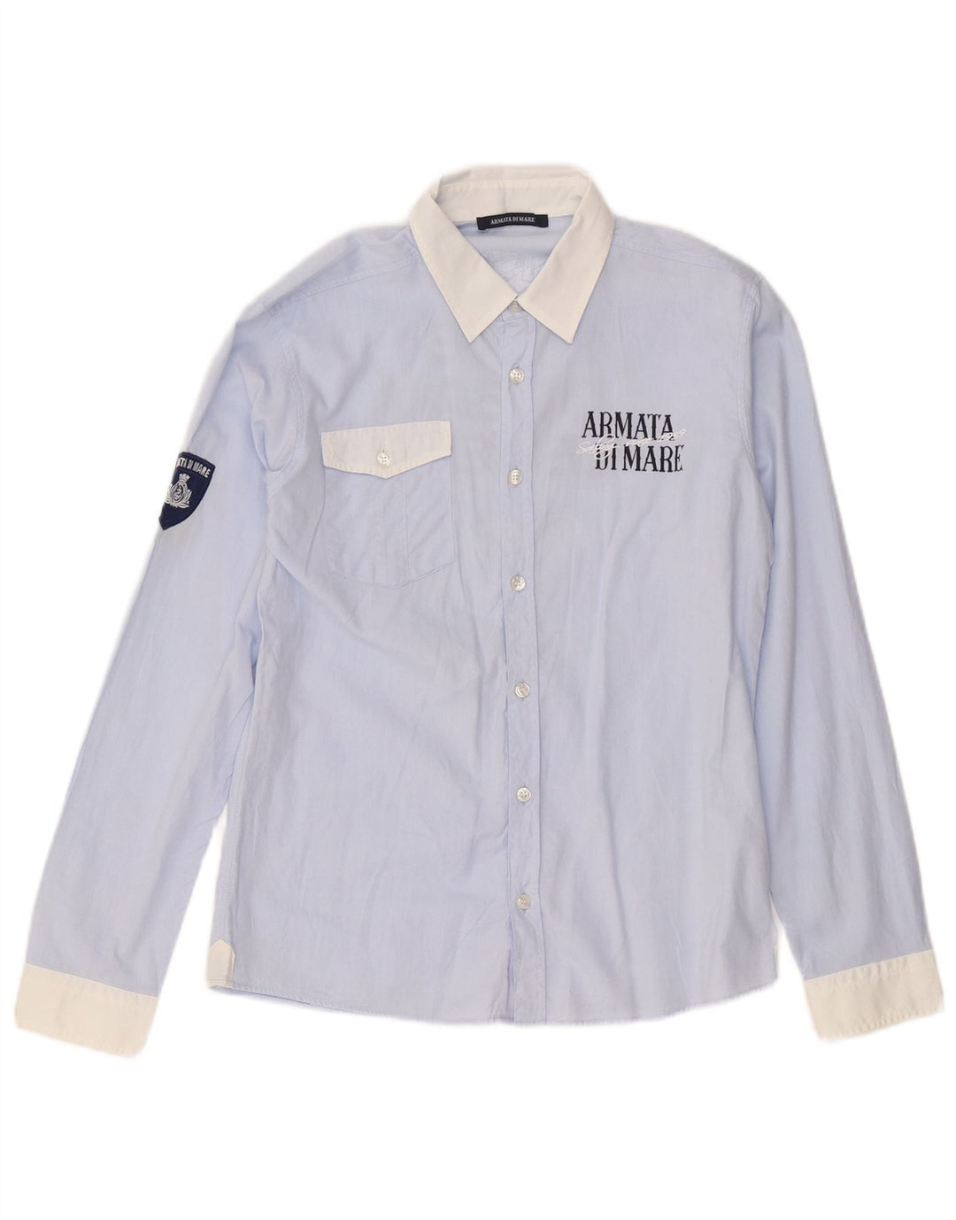 Рубашка с рисунком Armata Di Mare для мальчиков 13-14 лет, синий хлопок, размер XL