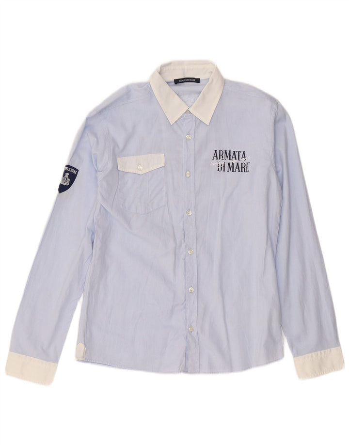 Рубашка с рисунком Armata Di Mare для мальчиков 13-14 лет, синий хлопок, размер XL