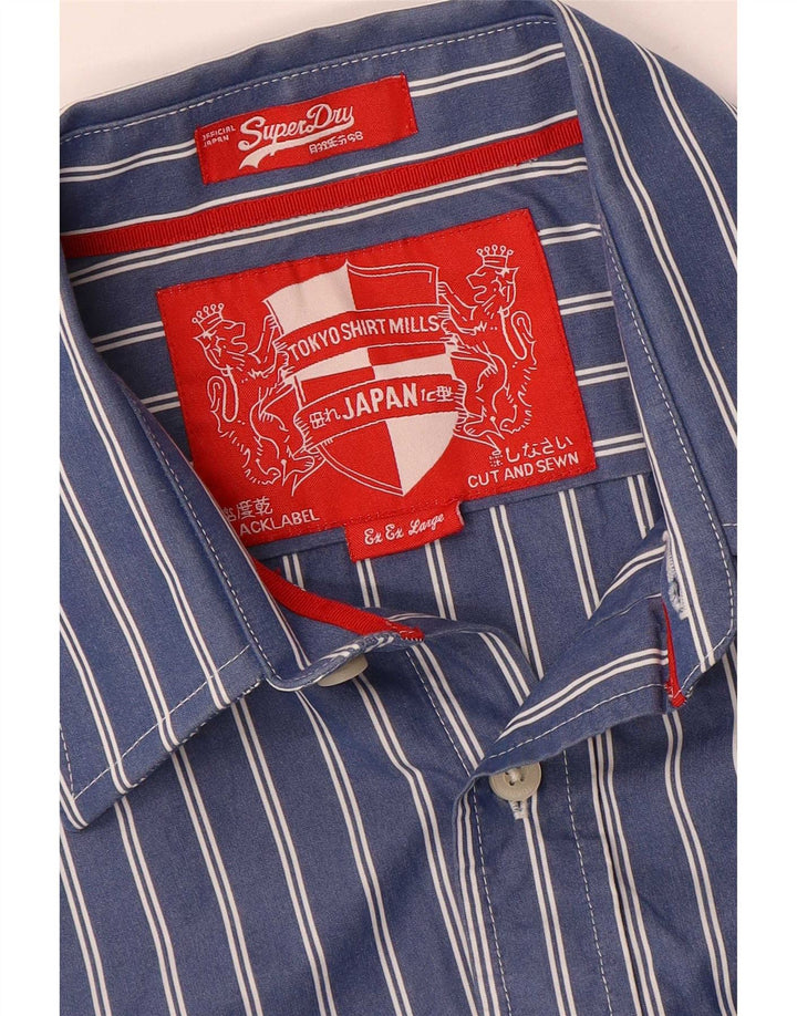 Мужская рубашка Superdry 2XL темно-синяя в полоску