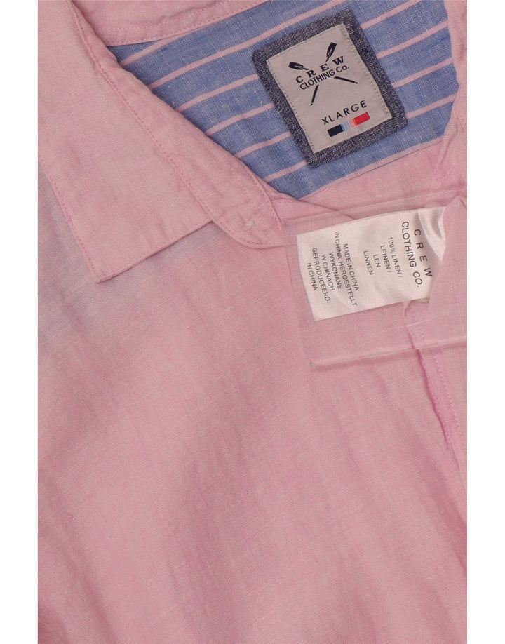 Мужская рубашка Crew Clothing XL, розовая льняная