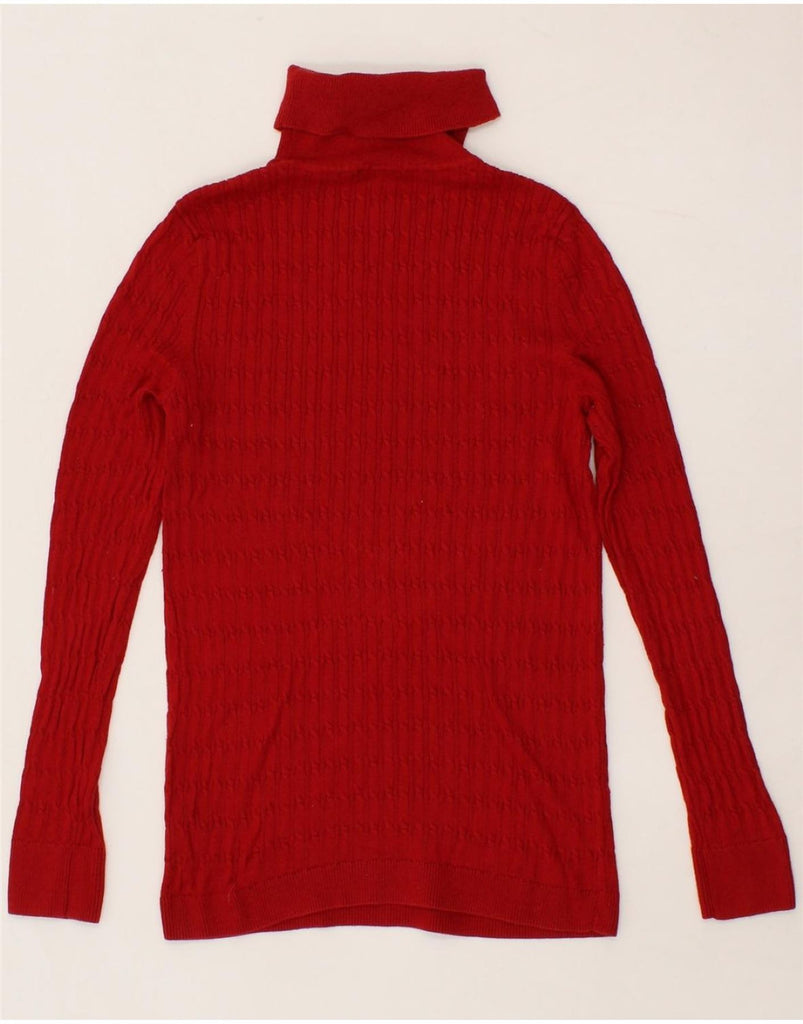 TALBOTS Womens Roll Neck Jumper Sweater UK 12 Medium Red Vintage Talbots and Second-Hand Talbots from Messina Hembry 