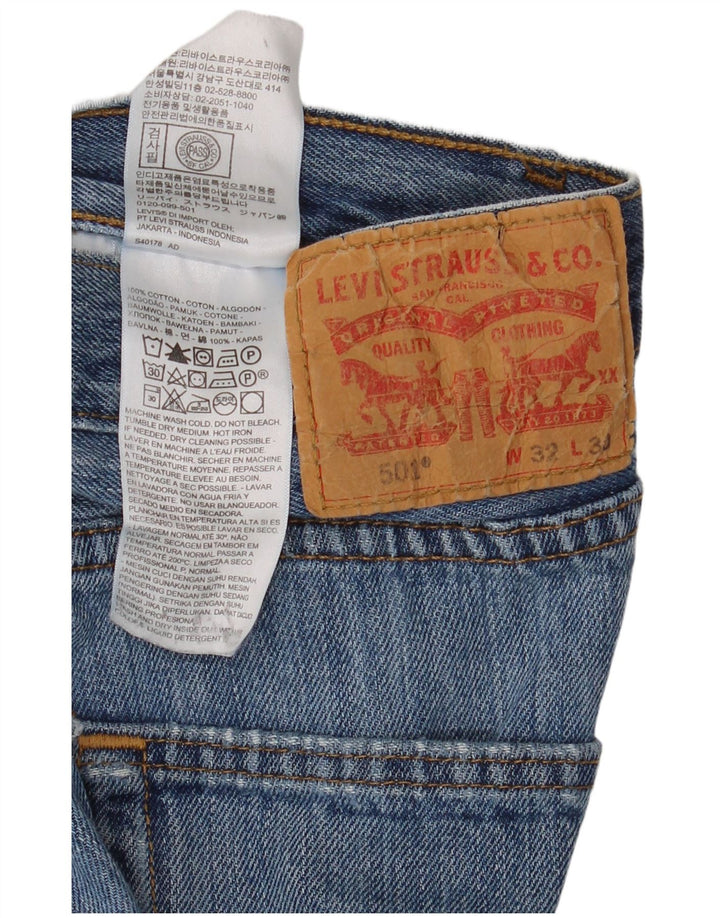Мужские прямые джинсы Levi's 501 W32 L30 синие, хлопок
