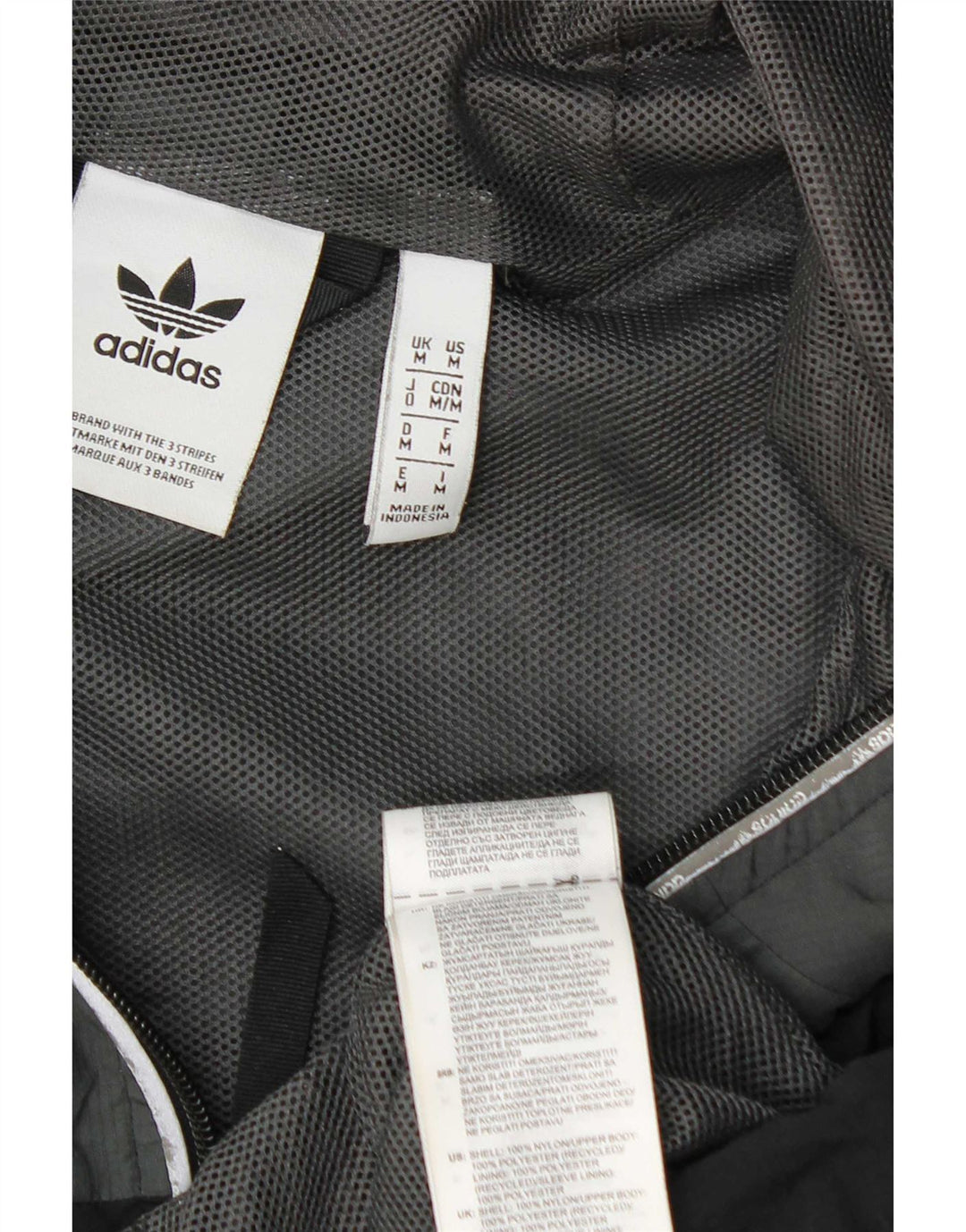 Мужская непромокаемая куртка Adidas с капюшоном UK 38, средний серый цвет, нейлон с цветными блоками