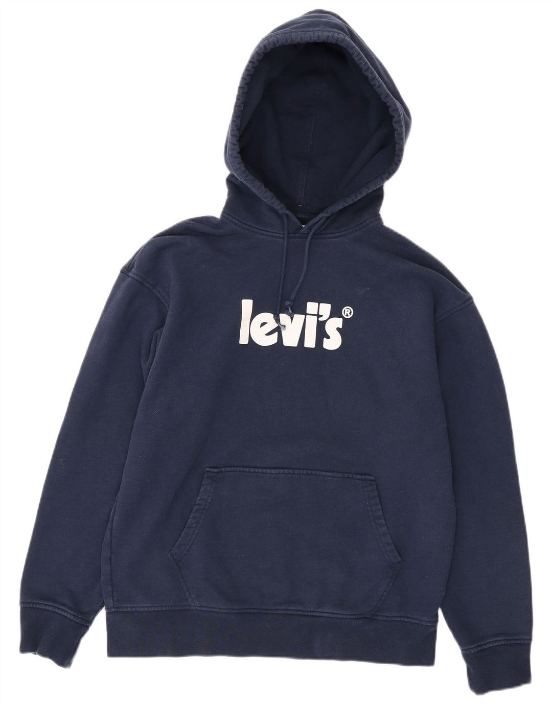 Мужской свободный джемпер с капюшоном с рисунком Levi's, средний темно-синий, хлопковый