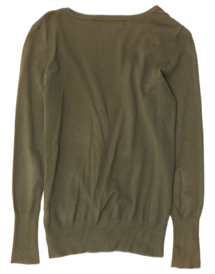 Женский кардиган Zara UK 12, хлопок среднего цвета хаки