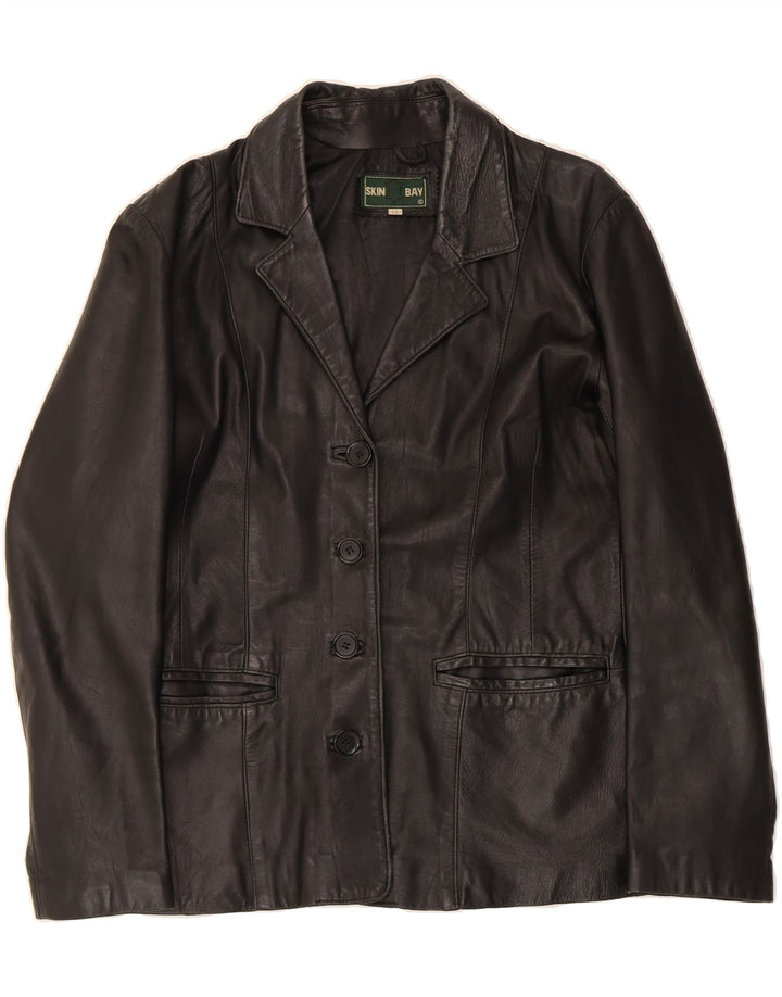 VINTAGE Womens Leather Jacket UK 14 Large  Black Leather Vintage Vintage and Second-Hand Vintage from Messina Hembry 
