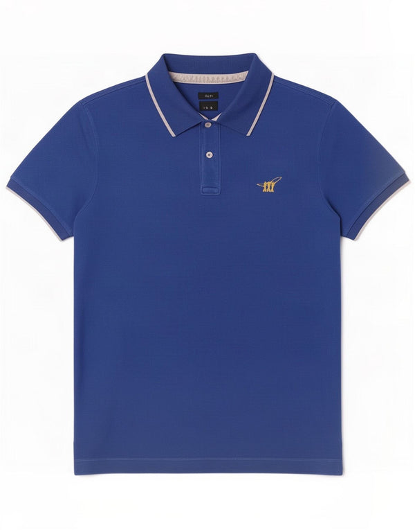 Henry Cottons Mens Slim Fit Polo Shirt Large Blue Cotton