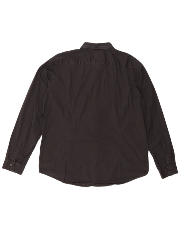 Мужская рубашка приталенного кроя HUGO BOSS 2XL, черный хлопок