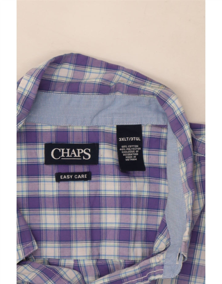 Мужская рубашка Chaps с коротким рукавом, фиолетовая клетка, хлопок, 3XL