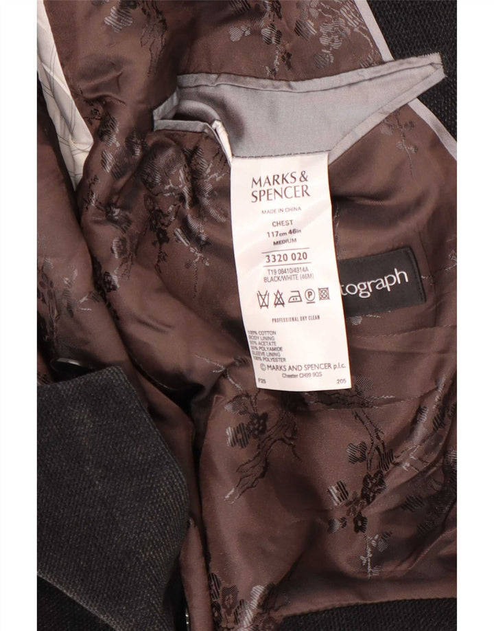 Мужской пиджак Marks & Spencer Autograph на 2 пуговицах, Великобритания, 46 XL, серый хлопок