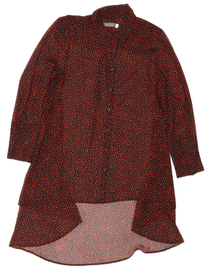 Женское платье-рубашка с длинным рукавом MINT VELVET UK 12, средний черный в пятнистый цвет