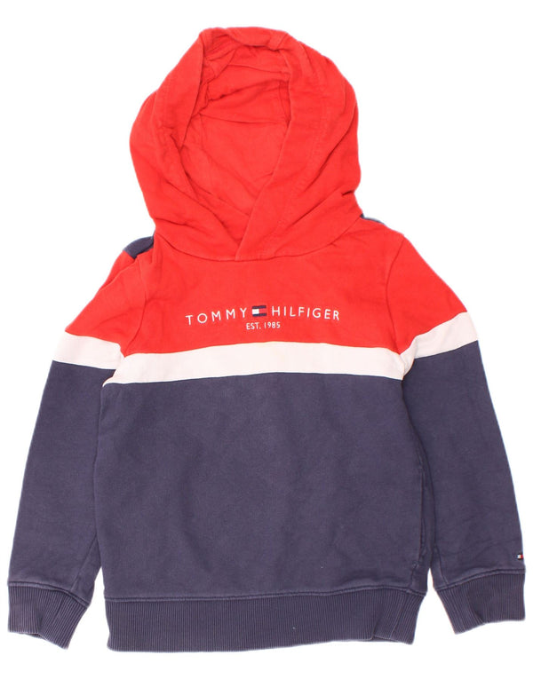 Джемпер с капюшоном Tommy Hilfiger для мальчиков 3–4 лет, темно-синий с цветными блоками