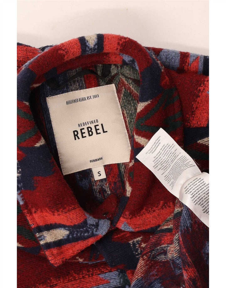 Мужская рубашка-рубашка Redefine Rebel, маленькая, красная, из ацтекского полиэстера с геометрическим рисунком