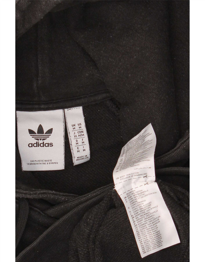 Мужской джемпер с капюшоном Adidas среднего размера, черный, хлопок