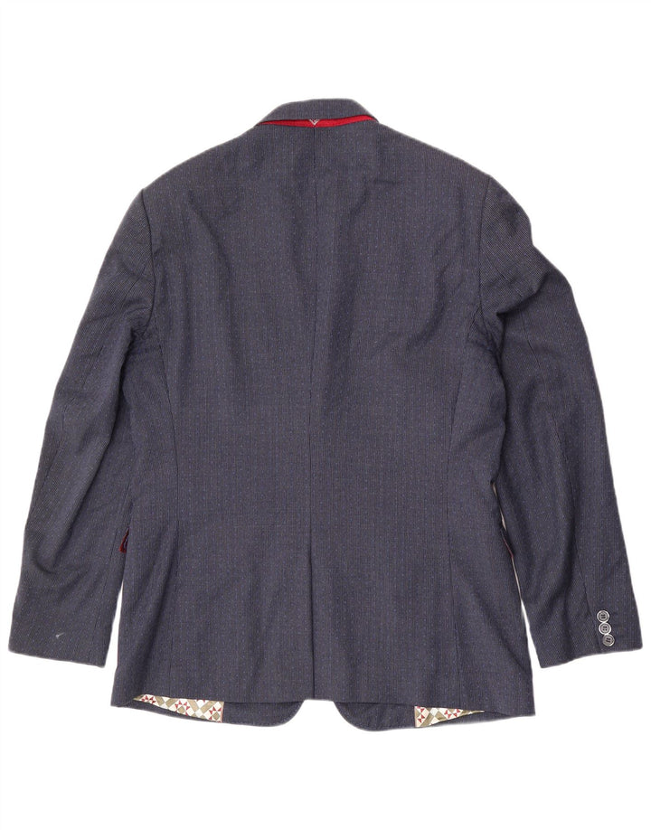 Мужской пиджак с двумя пуговицами Ted Baker UK 42 XL, темно-синий, шерсть с узором «гусиные лапки»
