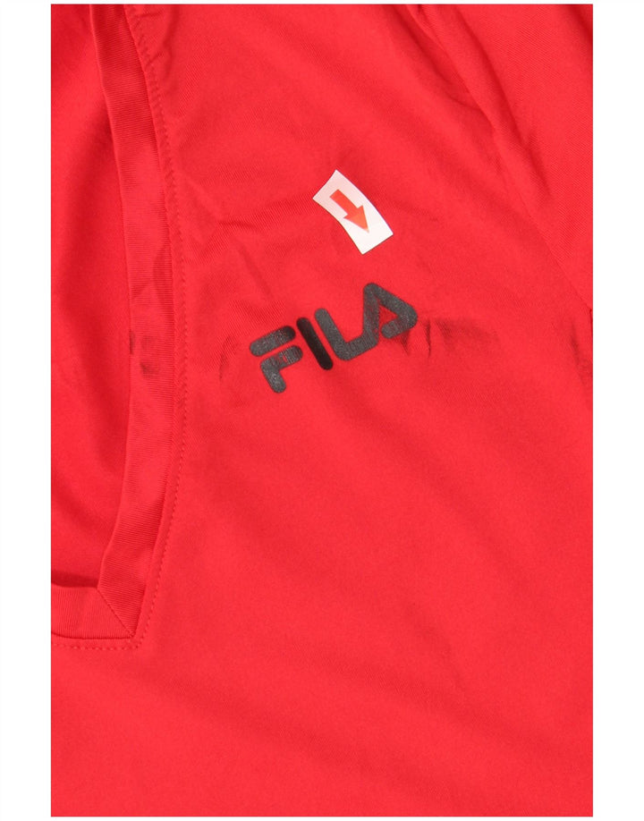 Мужской топ FILA с длинным рукавом XS, красный полиэстер