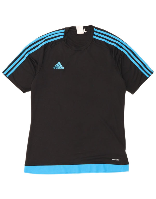 Мужская футболка Adidas Climalite Top Medium Black с цветными блоками из полиэстера