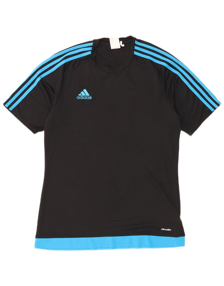 Мужская футболка Adidas Climalite Top Medium Black с цветными блоками из полиэстера