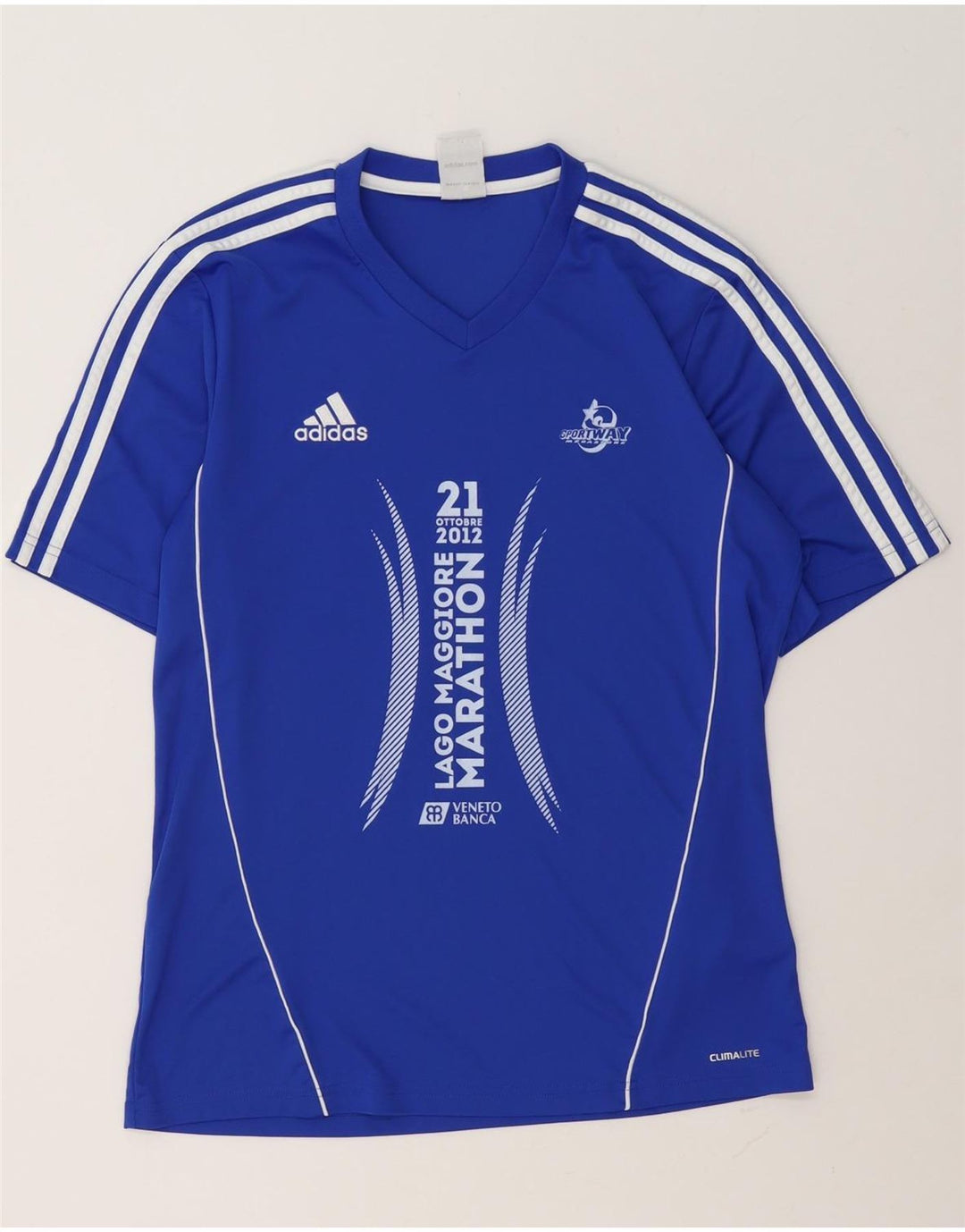 Мужская футболка Adidas Climalite с графическим рисунком, средний синий полиэстер