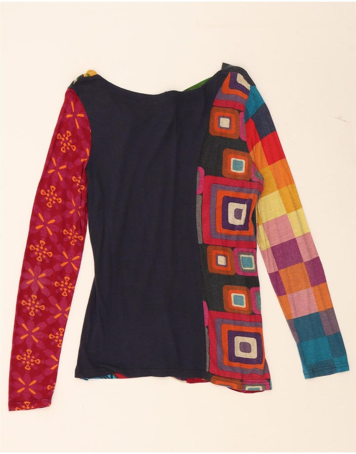 DESIGUAL Женский топ с абстрактным узором и графикой, длинный рукав, Великобритания, 10 маленьких красных цветов