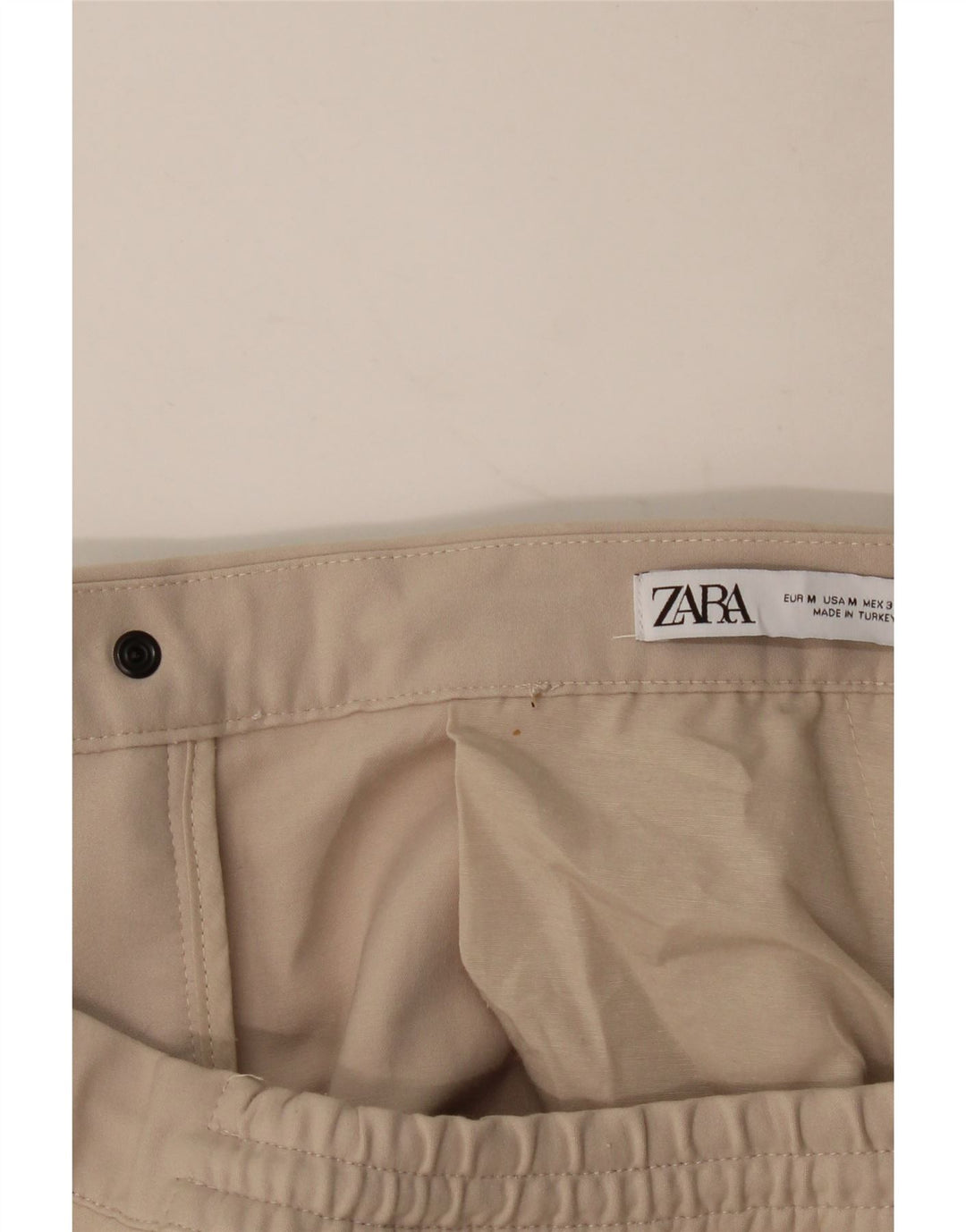 Мужские джоггеры ZARA Брюки-чиносы среднего размера W32 L28 Бежевый полиэстер